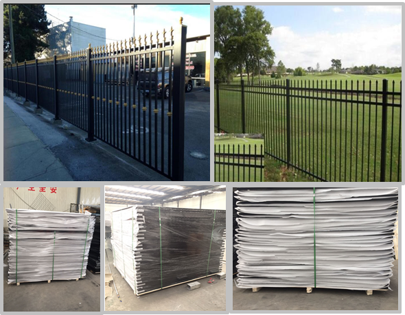 Durable Black Iron Pool Fence , Outdoor Metal Fence Corrosion Resistance