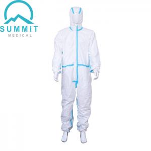 China White Disposable Medical Protective Coverall With Hood on sale