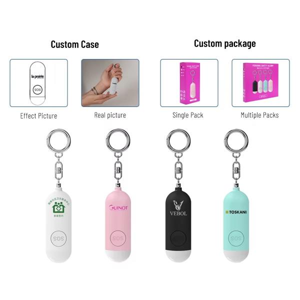 140db Emergency Self Defense Alarm Keychain Safety Defence Key Chain Led Security Personal Alarm Keychain For Women