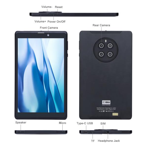 C Idea 8 inch Portable WiFi Tablet 800*1280 IPS Quad Core Android Tablet PC CM815