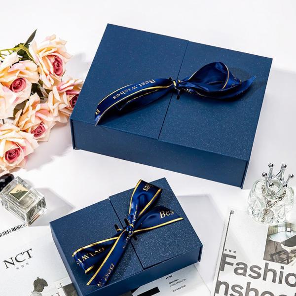 Customized Colorful Paper Gift Boxes With Ribbon