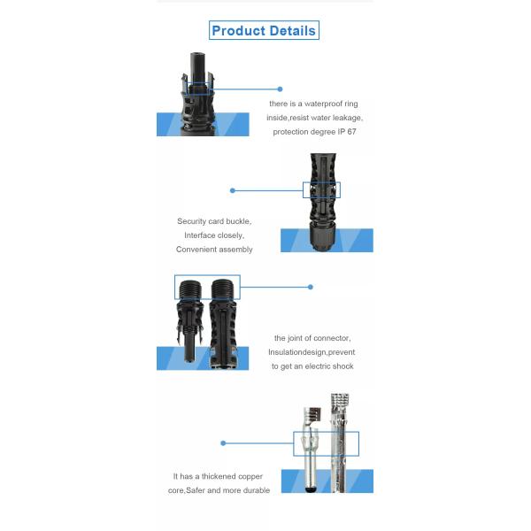 1500V Electrical Cable Solar Panel Connectors Multiscene 30A