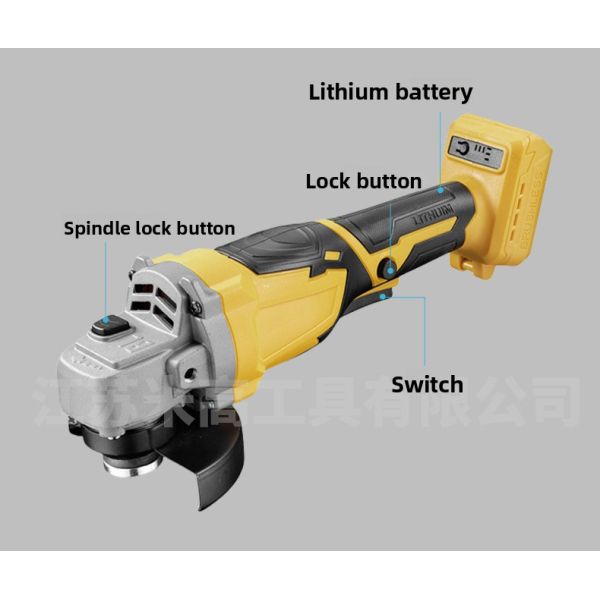125mm 21V Lithium Electric Cordless Angle Grinder Industrial & DIY Grade with Battery Power Trigger Switch