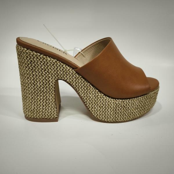 Leather Lined Womens Slip On Platform Pump Heels