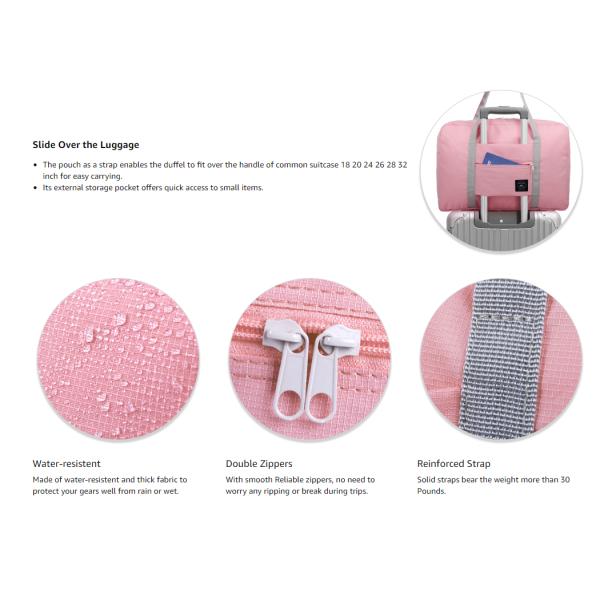 Xl 100l Foldable Custom Travel Bag For Luggage Gym Sports Large 18x13x6.3"