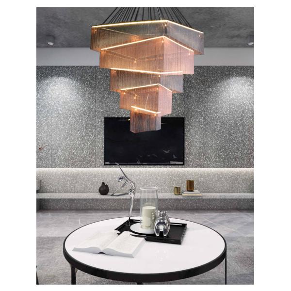 Hotel Large Project Chandelier rectangle interior lighting(WH-CC-26)
