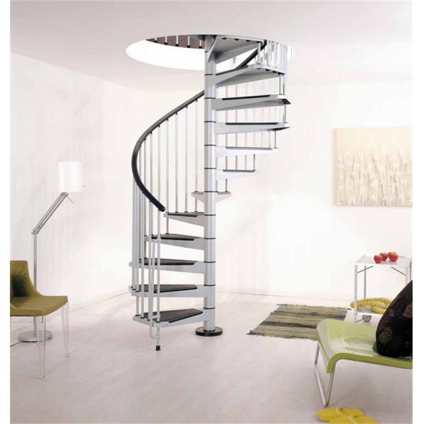 Steel Wood Residential Spiral Staircase , Custom Spiral Stairs For Small Spaces