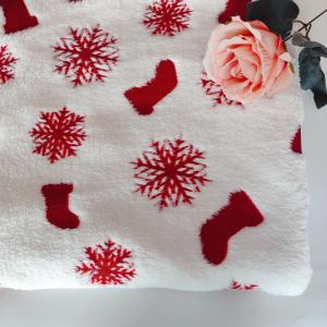 Buy cheap Warp Polyester Flannel Fabric Coated With Red Foil 270GSM For Christmas Garment product