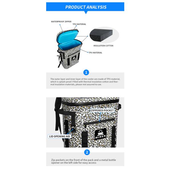 Leopard Portable 25L Large Beer Cooler Refrigerated Bag Cooler Backpack