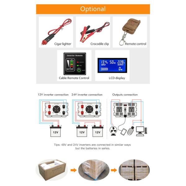 DC To AC 5000 Watt Pure Sine Wave Power Inverter 12V 24V 48V