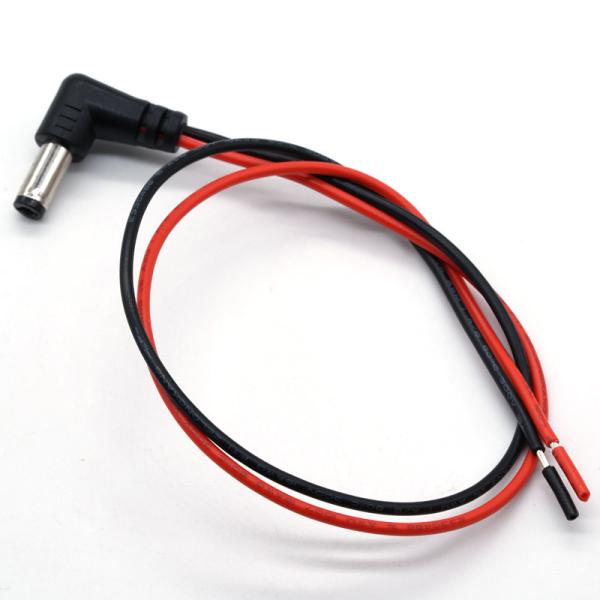 5.5 2.1 DC Power Jack Cable , 90 Degree Male Female Cable UL1007 18AWG