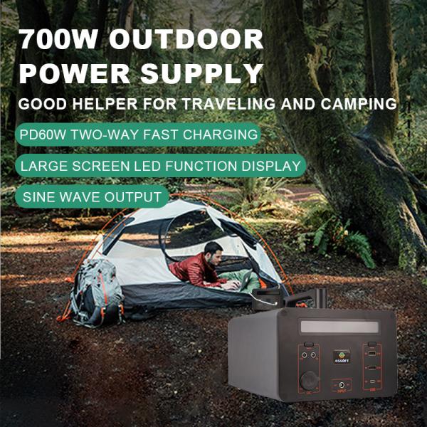 Emergency Solar 700W 600w Portable Power Station Docking Charging For Camping