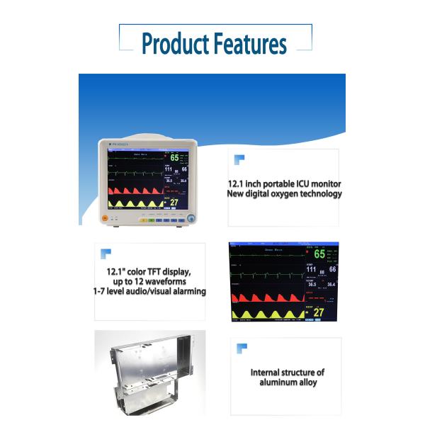 Multiparameter Veterinary Monitoring Equipment 12. 1'' TFT Touch Screen Patient Monitor