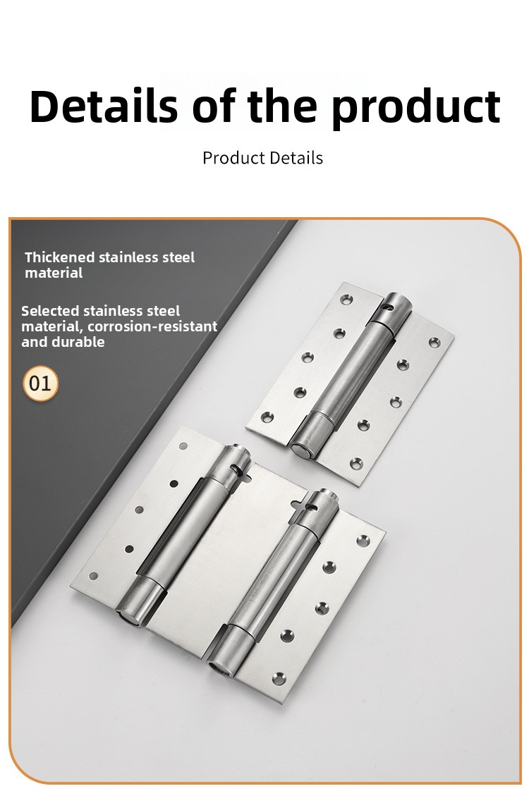 Stainless Steel Double-Opening Single-Opening Spring Hinges Internal External Two-Way Free-Closing Door Closers Automatic Doors