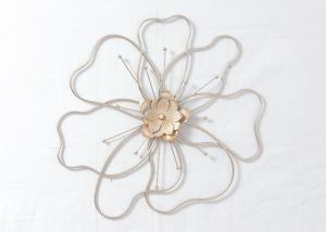 China Home Decoration Modern Iron Big Wire Flower Wall Decor on sale