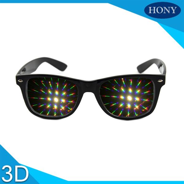 Ultimate Plastic Diffraction Glasses,3D Prism Effect EDM Rainbow Style Rave Eyewear Fireworks Glasses