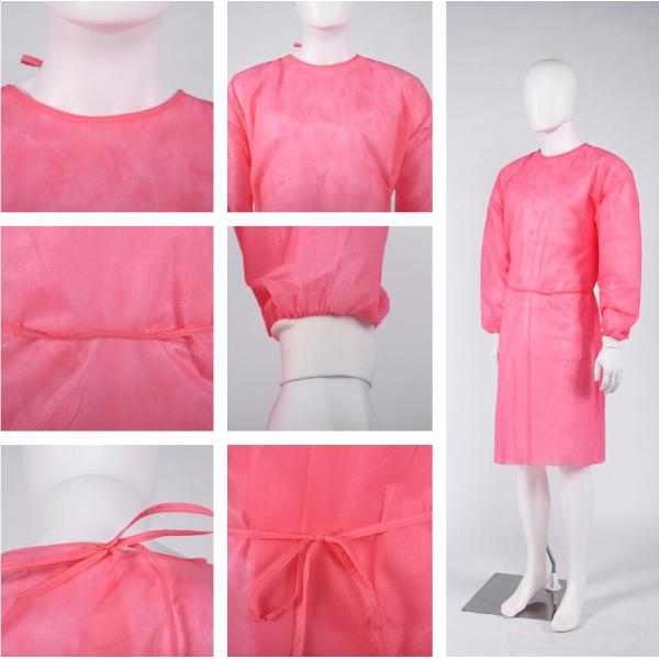 Disposable Nonwoven 3 Layers SMS Isolation Gown Factory Price Nurse Gown Waterproof Tear Resistance PP 1-ply also available