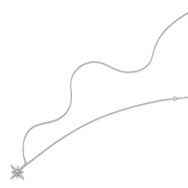 3x2cm Sterling Silver Necklace Chains AAAAA CZ White Gold Plated Necklace