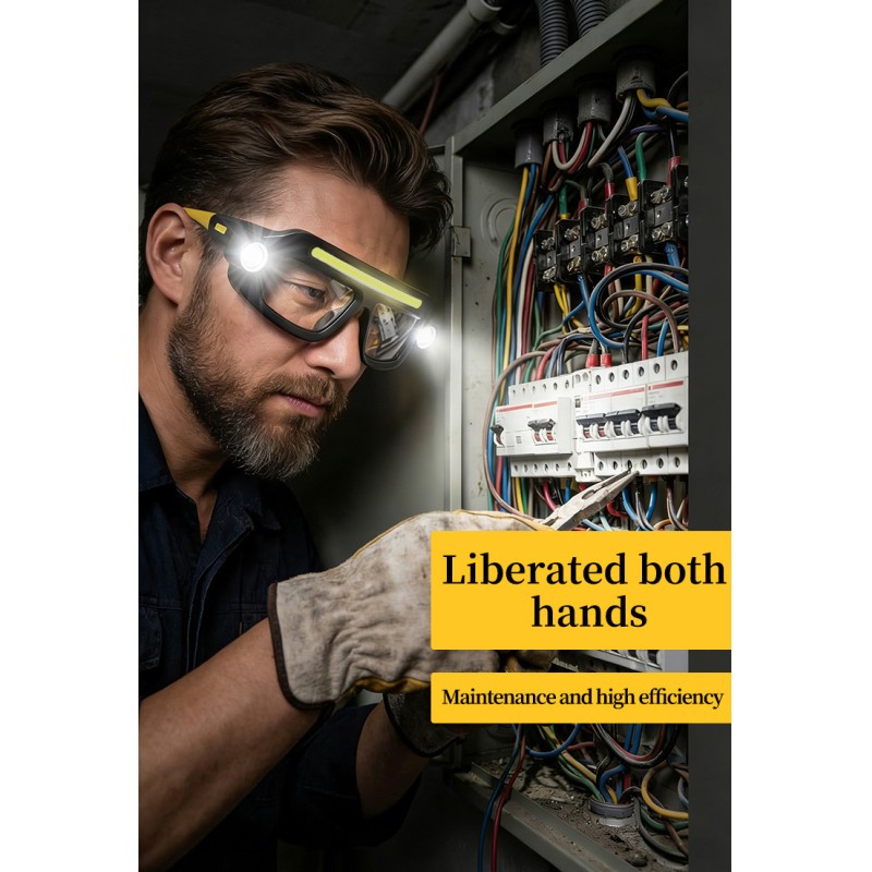 Multifunctional Glasses Light USB Charging Warning Compact Portable Hanging Ear Headlight Outdoor Hiking Lighting Headlight