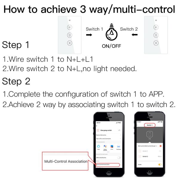 Tuya Smart Dimmer Switch wifi led dimmer switch Smart 1/2Gang Compatible with Alexa and Google Assistant