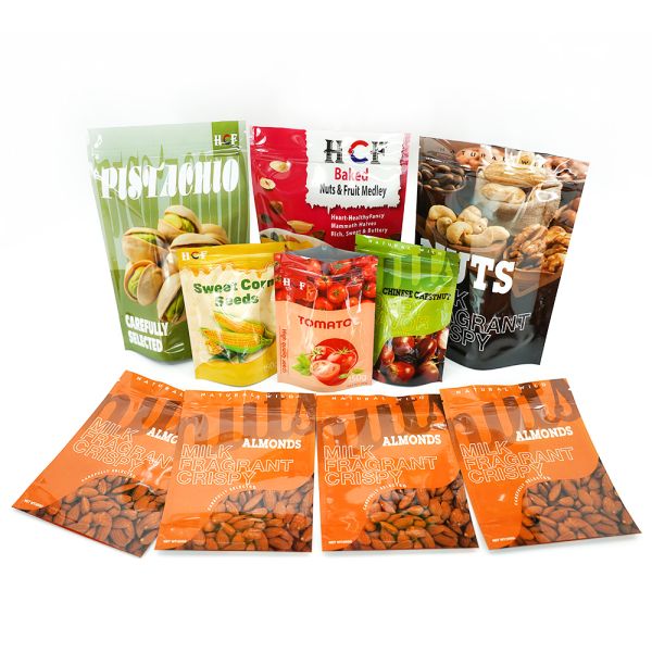 Zipper Top Sealing Bottom Gusset Bag Customized Digital Printing Matte Finish Ziplock Packaging Bag Chestnuts Dried Food