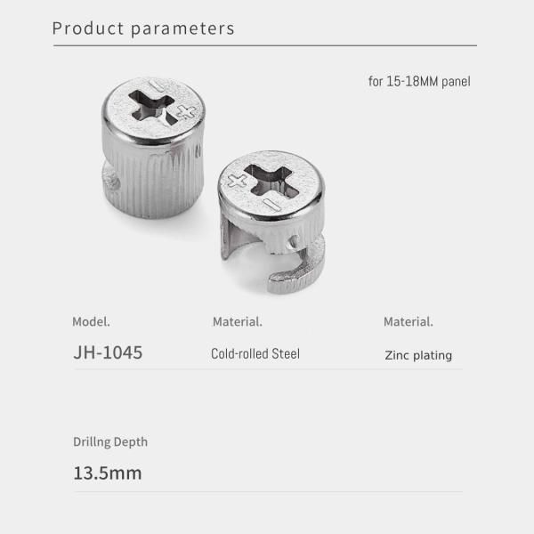 Modular Cam Lock And Nut Zinc Plated Finish For Cabinet Assembly