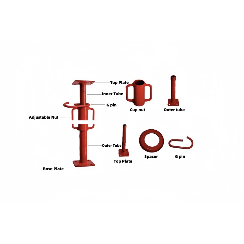 Customizable Adjustable Shoring Prop with 20,000 kg Load Capacity and Galvanized or Painted Finish