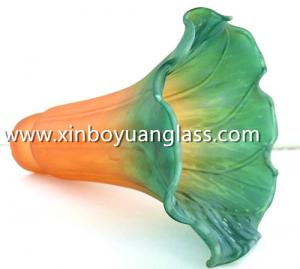 China Amber GreenTiffany Style Pond Lily Flower Glass lampshade on sale