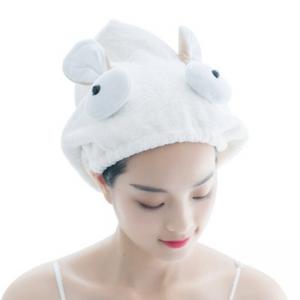 China Cute Cartoon 3D Ears Anti Frizz Micro Hair Towel Turban For Long Hair on sale