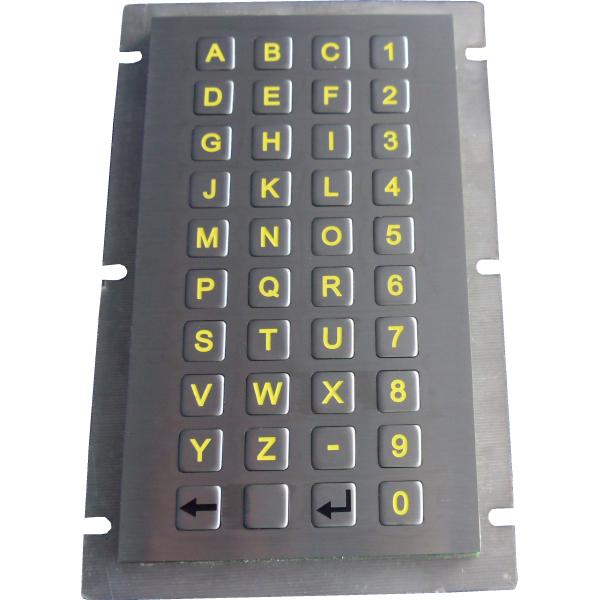 40 keys compact format dot matric flat keys metal keypad with rear panel mounting