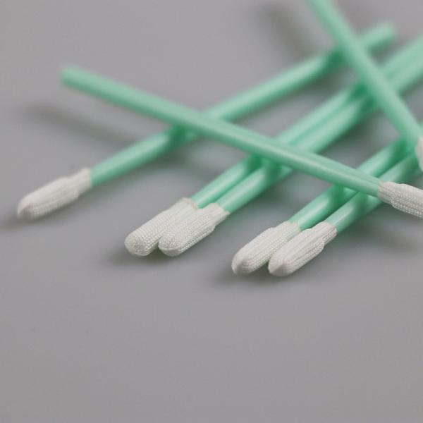 China Manufacture Industrial Green Handle Disposable Polyester Swabs For Electronics