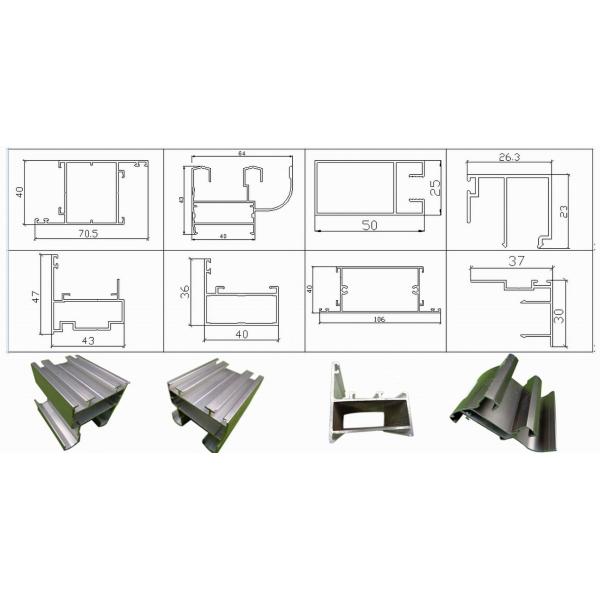 Various Color Powder Coating Aluminum Extrusion Profiles Window and Door Tanzania
