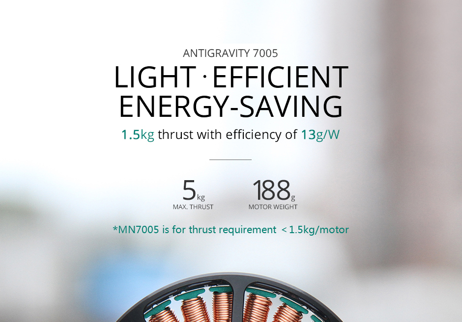 T-MOTOR Antigravity MN7005 KV115/230: 7kg Thrust, Ultralight Efficient Brushless Motor For Multi-Rotor Fixed Wing