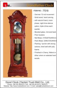 China 8-rod grandfather clock with German Hermle movement ,top quality grandfather clock -Good Clock(Yantai)Trust-Well Co.,Ltd on sale