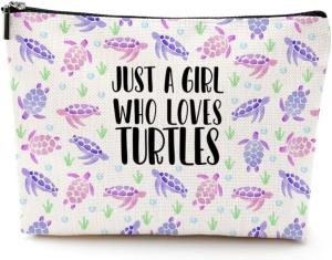 China Soft Waterproof Watercolor Sea Turtle Make Up Bag For Women Cosmetic Travel Bag on sale