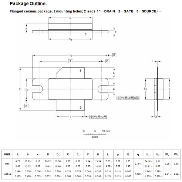 700-1000MHz LDMOS FETs RF High Power Transistors 28V 260W With Integrated ESD Protection