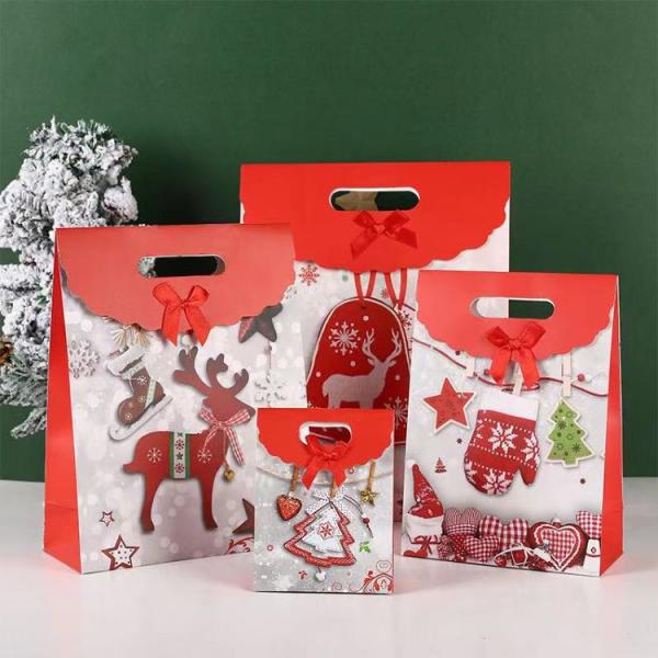 Red Christmas Tree Storage Bag Reusable Christmas Bags With Loop Button