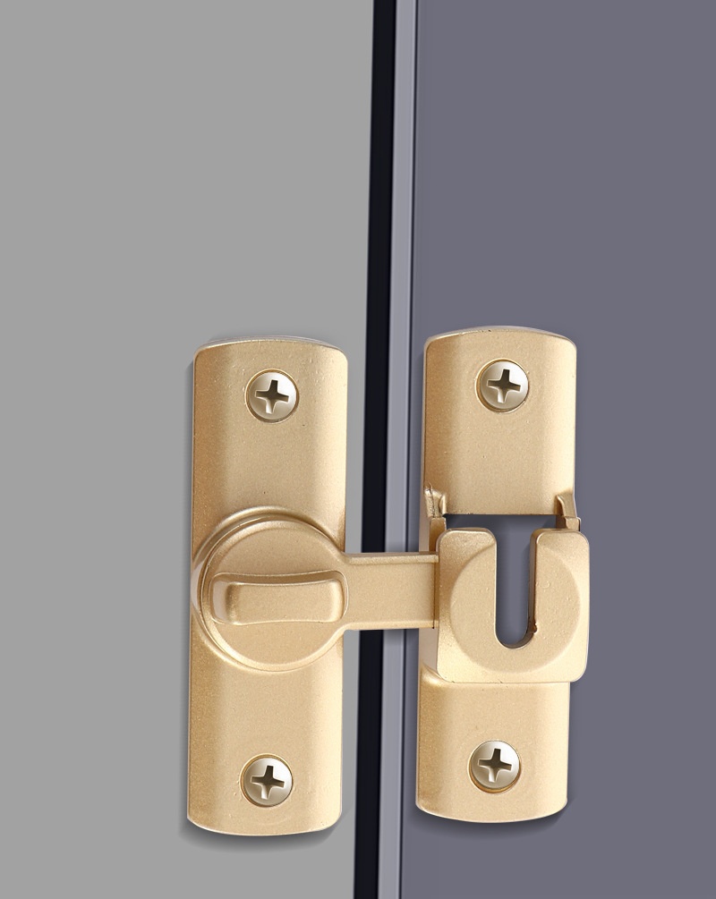 Modern Hotel Bathroom No-Drill Window Solid Aluminum Alloy Door Window Accessories Easy Closure Anti-Theft Lock 1-Year Warranty