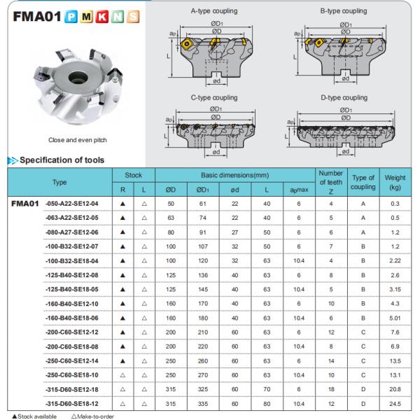 Diameter 315mm 45° General Indexable Face Milling Tools