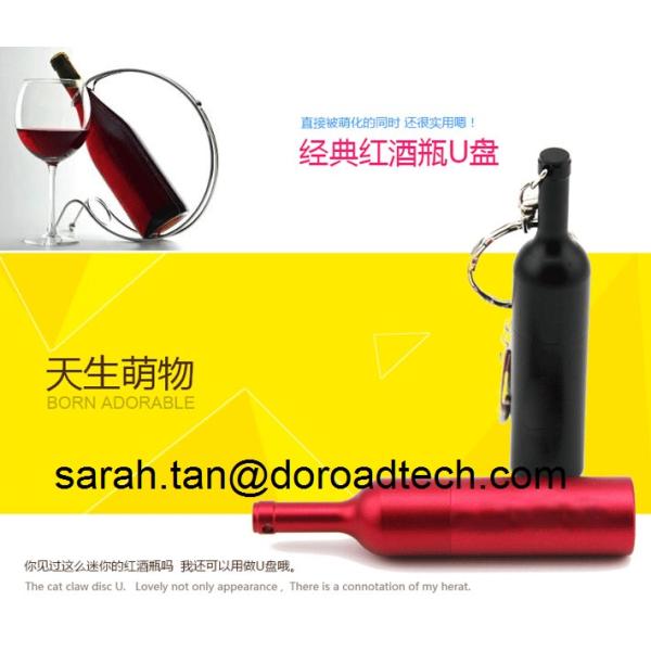 Original High Quality Real Capacity Red Wine Metal Bottle USB Flash Drives