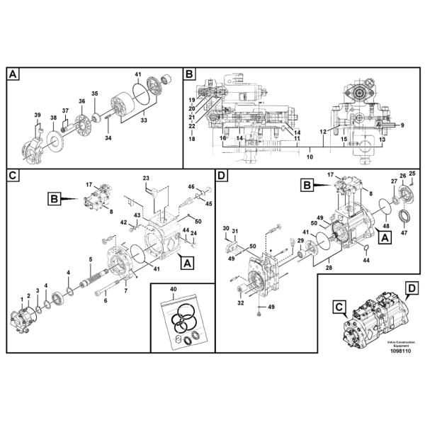 EC350D Main Pump EC350D K5v160DT Hydraulic Pump Assy 14639133