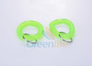 Buy cheap Fluorescence Green Wrist Coil Key Holder , Flat Weld Coil Wristband Keychain product