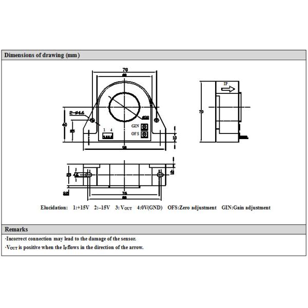 Diameter 32 Mm Open Loop Hall Effect Sensor CS1000S CE Rohs ISO9001 Approved