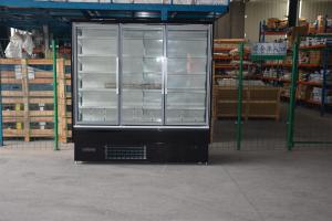 China Triple Double Glazed Glass Supermarket Chiller With Transparent Endpanel on sale