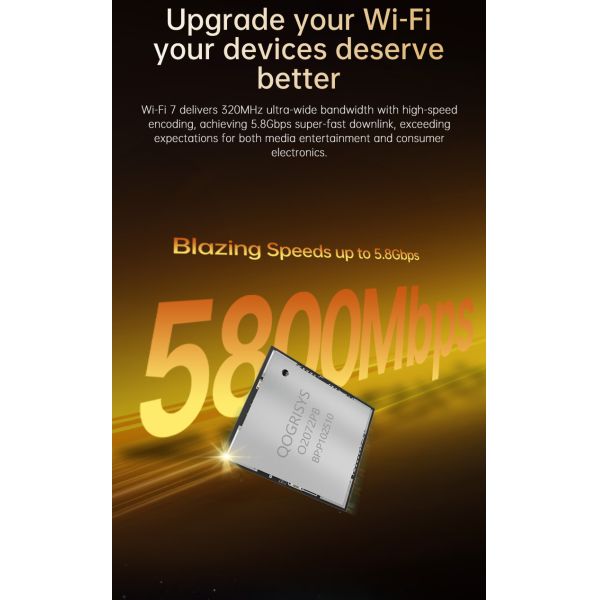 QOGRISYS Qcalcomm Chip QCC2072 Wireless Module Pcie WIFI7 Moudle 5.8Gbps WIFI Modules