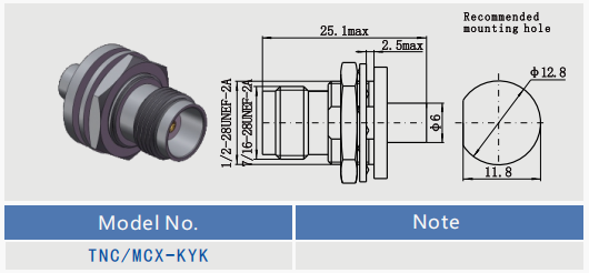 Bulkhead Mount TNC To MCX Female / Jack To Female / Jack RF Coaxial Adapters Up To 6GHz