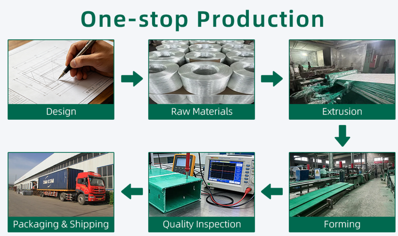 50mm FRP Fibreglass Cable Tray for Chemical Environment