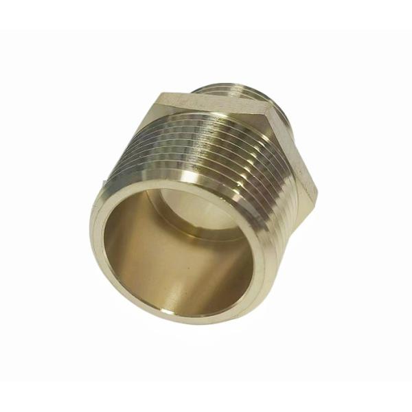 Male 3/8 NPT X 1/2NPT Thread Brass Pipe Fitting Hex Pipe Nipple JIS ANSI Standard