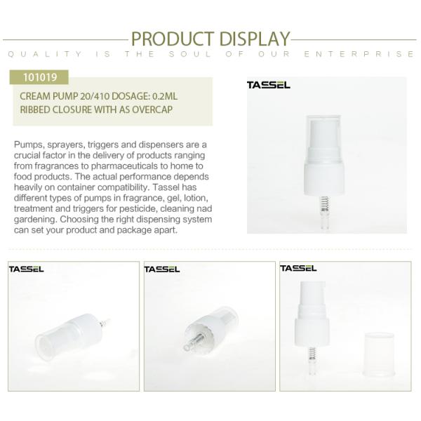 Customized 20 410 Hand Cream Pump Dispenser 0.2Ml Closed Durable Ribbed Cream Pump