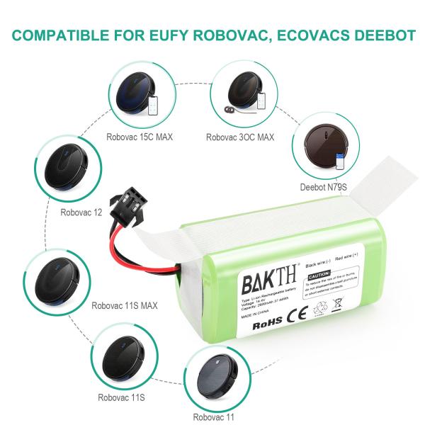 14.4V 2600mAh Lithium Ion Replacement Batteries Compatible for Robot Vacuum Cleaners